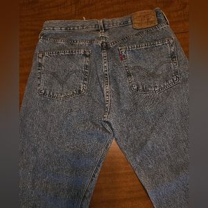 Levi’s 501 Button Fly Mens  100% Cotton Blue Jeans 34/30 Blank Red Tab